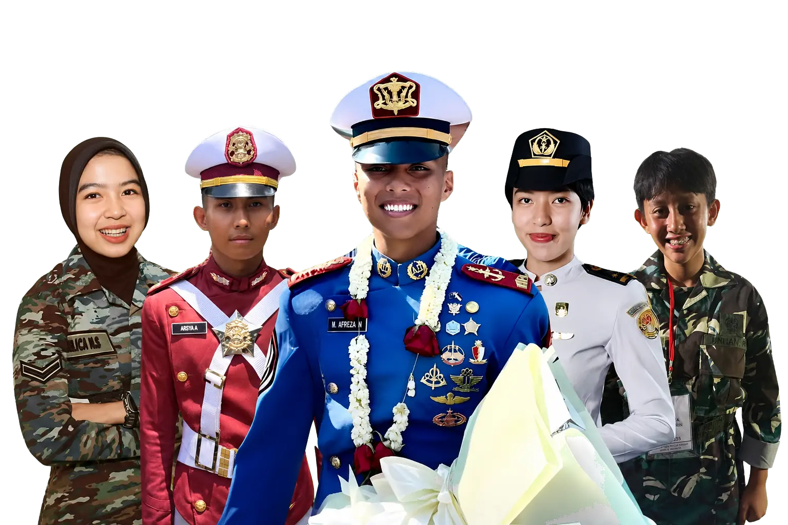 Lima alumni Makala Taruna dari AKMIL, AKPOL, TNI AD, IPDN, dan UNHAN