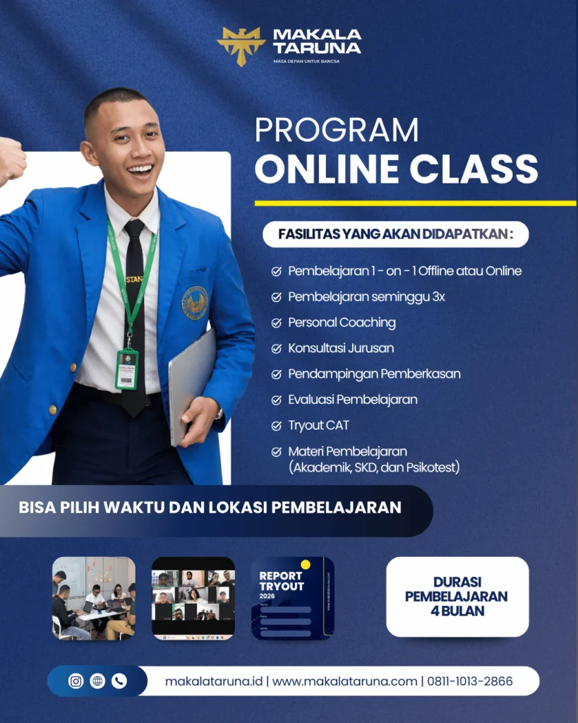 Flyer resmi Program Online Class Makala Taruna