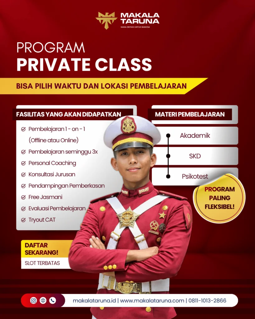 Flyer resmi Program Private Class Makala Taruna